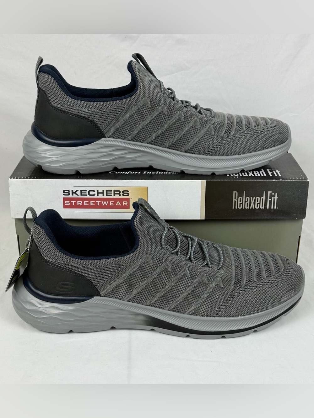 Skechers Streetwear Garner-Crispin 210671 Men Relaxed Fit Charcoal Size 13